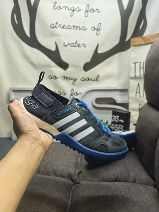 Adidas Terrex Sandales Casuales Bleu Beige Haut en Maille Fermeture à Lacets 5