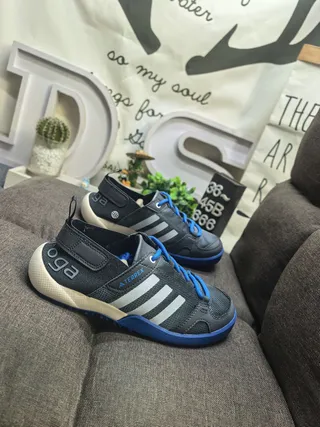 Adidas Terrex Sandales Casuales Bleu Beige Haut en Maille Fermeture à Lacets 9