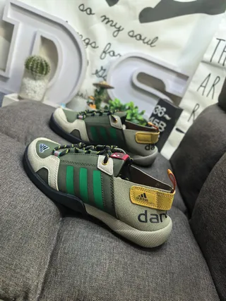 Adidas Terrex Sandales Casuales Bleu Beige Haut en Maille Fermeture à Lacets 17