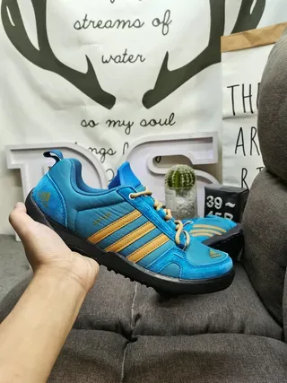 Adidas TERREX DAROGA TWO Blue Gold Low-Top Textile Upper Lifestyle Sneakers 6