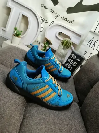 Adidas TERREX DAROGA TWO Blue Gold Low-Top Textile Upper Lifestyle Sneakers 10