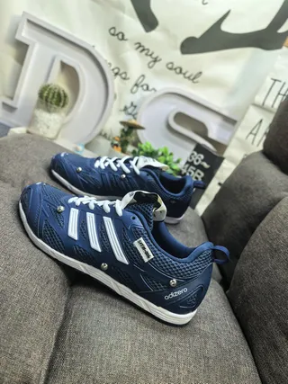 Adidas White and Black Three-Stripe Mesh Lifestyle Sneakers 7