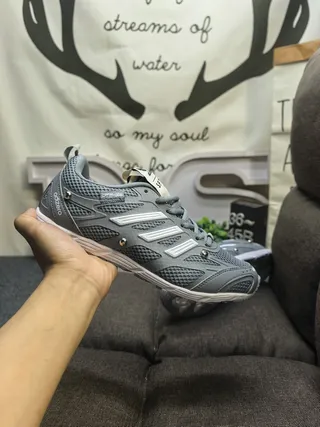Adidas White and Black Three-Stripe Mesh Lifestyle Sneakers 15
