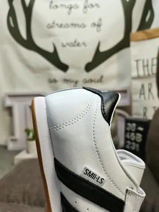 Adidas White Black Laceless Low-Top Three-Stripe Side Panel Lifestyle Sneakers 3