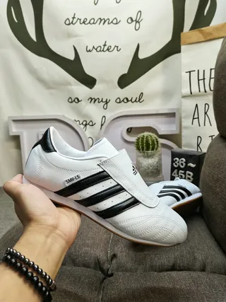 Adidas White Black Laceless Low-Top Three-Stripe Side Panel Lifestyle Sneakers 5