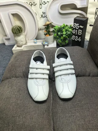 Adidas White Black Laceless Velcro Strap Lifestyle Sneakers 10