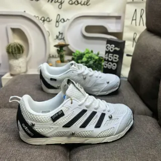 Adidas White Black Lightweight Mesh Upper Three-Stripe Side Panel Lifestyle Sneakers
