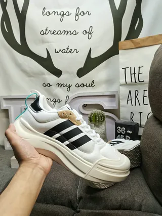 Adidas White Black Low-Top Three-Stripe Side Panel Lifestyle Sneakers 5