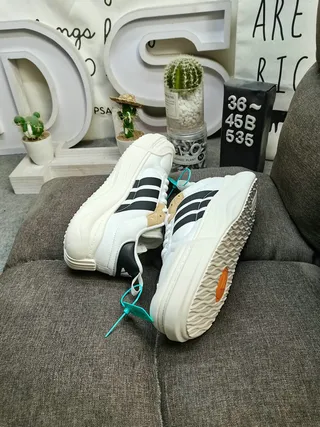 Adidas White Black Low-Top Three-Stripe Side Panel Lifestyle Sneakers 6