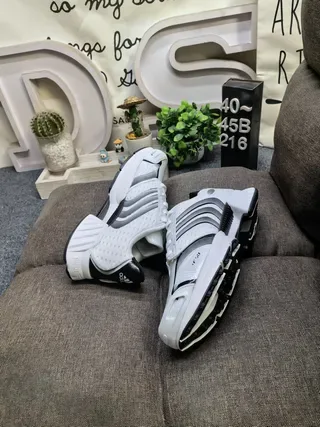 Adidas White Black Mesh Upper Three-Stripe Side Panel Lifestyle Sneakers 6