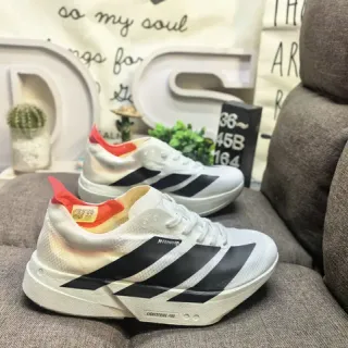 Adidas White Black Sculpted Midsole Mesh Upper Lifestyle Sneakers
