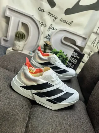 Adidas White Black Sculpted Midsole Mesh Upper Lifestyle Sneakers 9