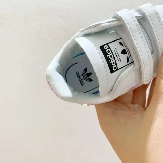 Adidas White Black Shell-Toe Velcro Strap Closure Lifestyle Sneakers 12