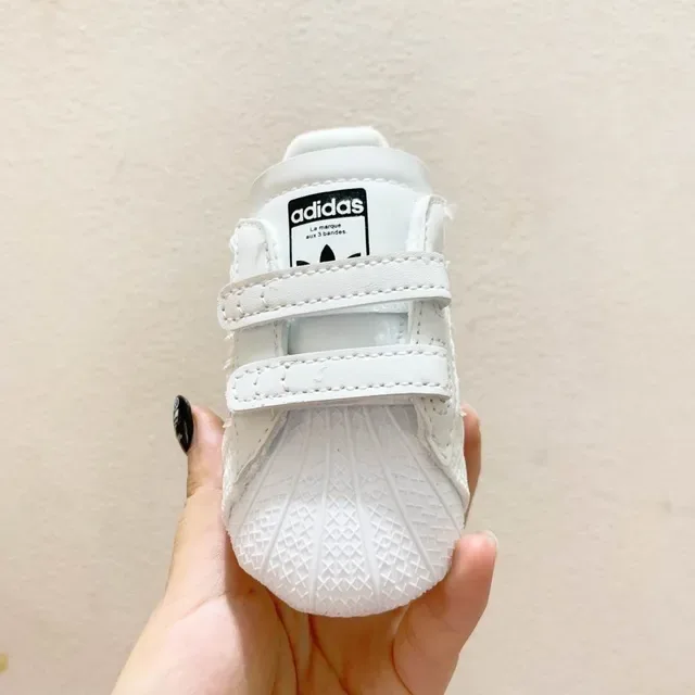 Adidas White Black Shell-Toe Velcro Strap Closure Lifestyle Sneakers 13