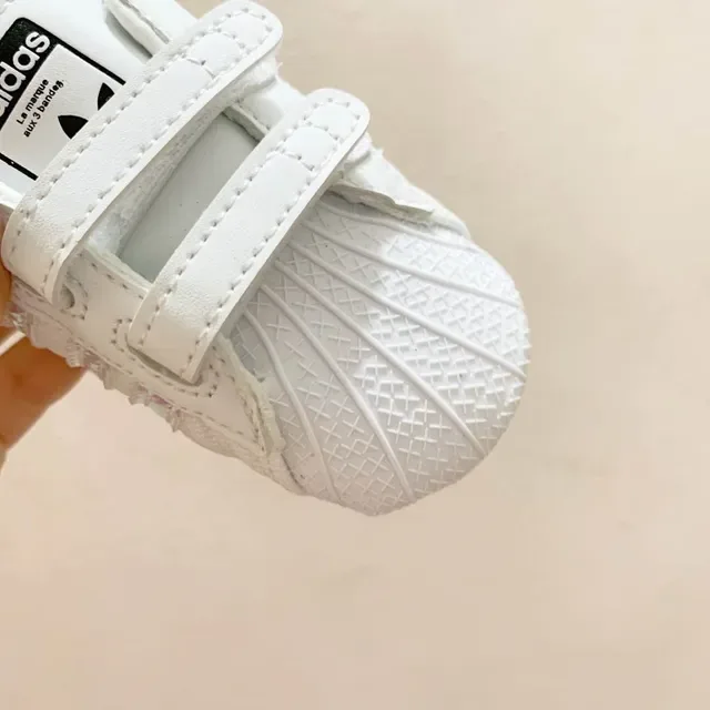Adidas White Black Shell-Toe Velcro Strap Closure Lifestyle Sneakers 14