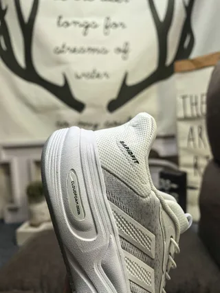 Adidas White Gray Mesh Upper Three-Stripe Side Panel Lifestyle Sneakers 3