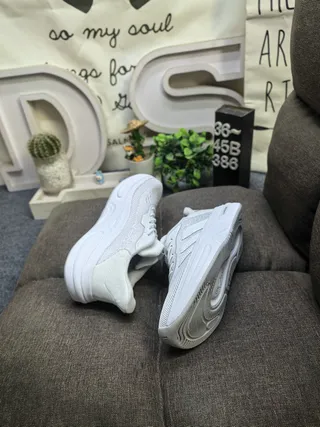 Adidas White Gray Mesh Upper Three-Stripe Side Panel Lifestyle Sneakers 6