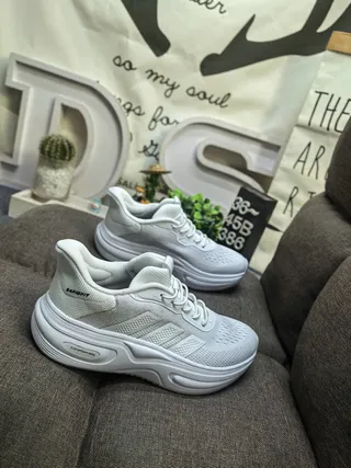 Adidas White Gray Mesh Upper Three-Stripe Side Panel Lifestyle Sneakers 9