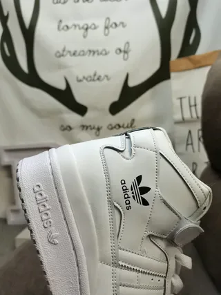 Adidas White Green High-Top Padded Collar Lifestyle Sneakers 3