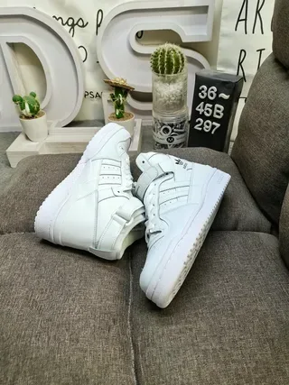 Adidas White Green High-Top Padded Collar Lifestyle Sneakers 6