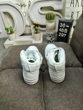 Adidas White Green High-Top Padded Collar Lifestyle Sneakers 8