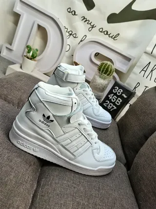 Adidas White Green High-Top Padded Collar Lifestyle Sneakers 9