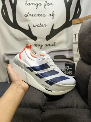 Adidas White Navy Engineered Mesh Upper Perforated Stripes Lifestyle Sneakers 5