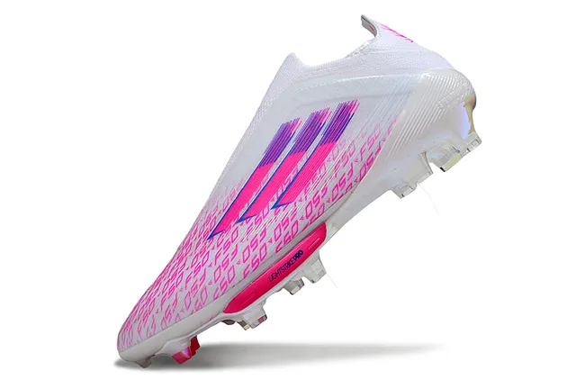 Adidas White Pink Low-Cut Sock-Fit Upper Translucent Molded Outsole Firm-Ground Soccer Shoes 3