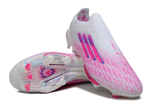 Adidas White Pink Low-Cut Sock-Fit Upper Translucent Molded Outsole Firm-Ground Soccer Shoes 4