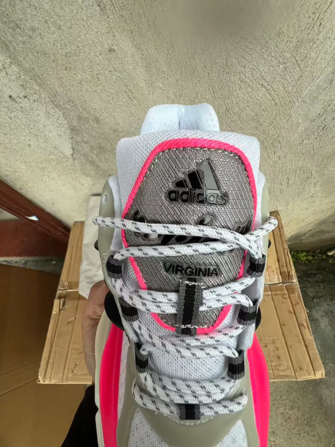 Adidas White Pink Platform Sole Translucent Cage Structure Chunky Sneakers 4
