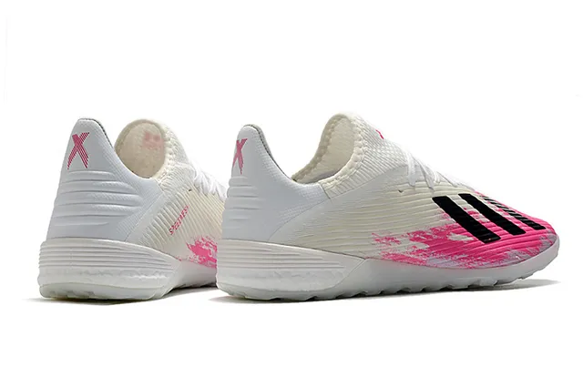 Adidas Blanc Rose Tissu tricoté côtelé Supérieur Semelle hexagonale Chaussures de football turf 5