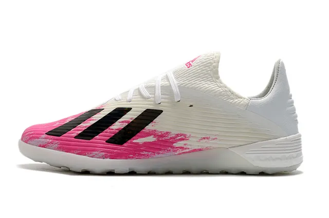 Adidas Blanc Rose Tissu tricoté côtelé Supérieur Semelle hexagonale Chaussures de football turf 7