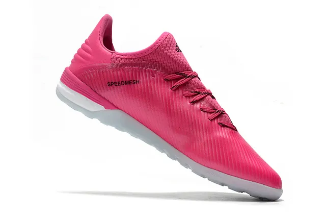 Adidas Blanc Rose Tissu tricoté côtelé Supérieur Semelle hexagonale Chaussures de football turf 8