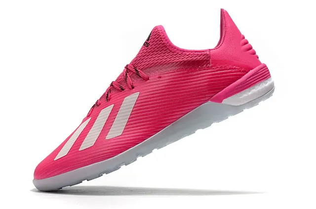 Adidas Blanc Rose Tissu tricoté côtelé Supérieur Semelle hexagonale Chaussures de football turf 9