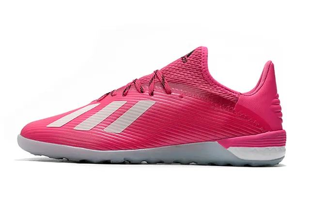 Adidas Blanc Rose Tissu tricoté côtelé Supérieur Semelle hexagonale Chaussures de football turf 14