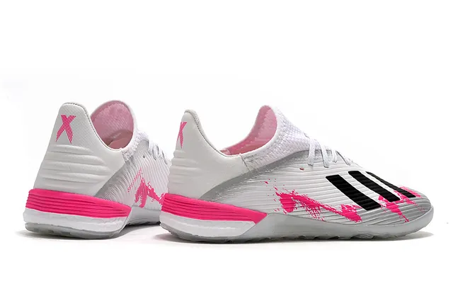 Adidas Blanc Rose Tissu tricoté côtelé Supérieur Semelle hexagonale Chaussures de football turf 17