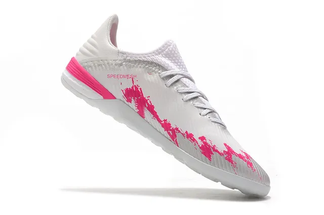 Adidas Blanc Rose Tissu tricoté côtelé Supérieur Semelle hexagonale Chaussures de football turf 21