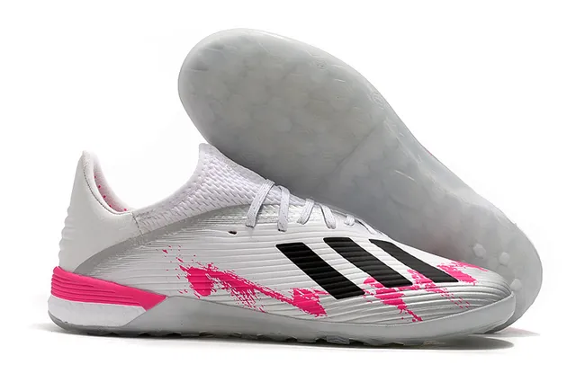 Adidas Blanc Rose Tissu tricoté côtelé Supérieur Semelle hexagonale Chaussures de football turf 23