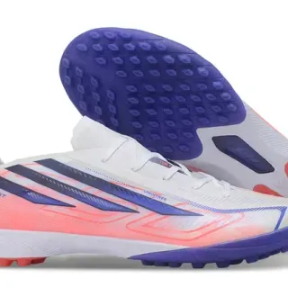 Adidas White Purple Low-Cut Synthetic Upper Gradient Overlay Turf Soccer Shoes
