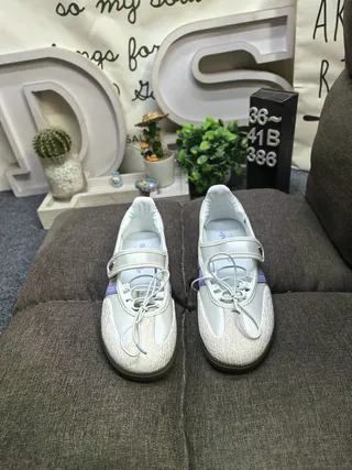 Adidas White Purple Low-Top Leather-Textile Upper Lifestyle Sneakers 10