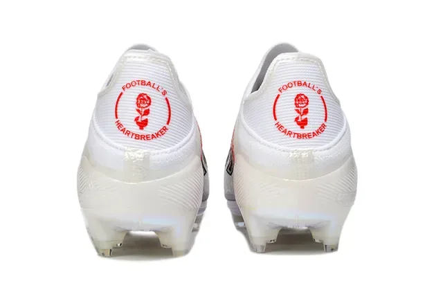 Adidas Chaussures de Football Blancs et Rouges avec Upper Synthétique, Graphique Line-Art Rose, Firm-Ground 4