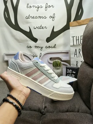 Adidas White Yellow Low-Top Suede-Leather Mix Lifestyle Sneakers 5