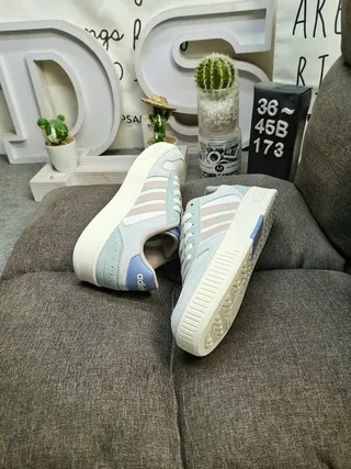 Adidas White Yellow Low-Top Suede-Leather Mix Lifestyle Sneakers 6