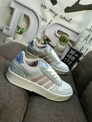Adidas White Yellow Low-Top Suede-Leather Mix Lifestyle Sneakers 9