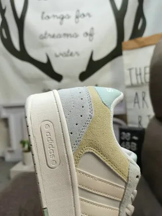 Adidas White Yellow Low-Top Suede-Leather Mix Lifestyle Sneakers 13