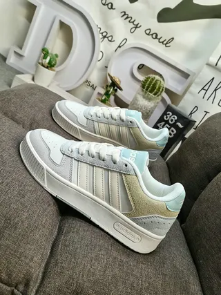 Adidas White Yellow Low-Top Suede-Leather Mix Lifestyle Sneakers 17