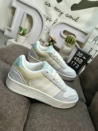 Adidas White Yellow Low-Top Suede-Leather Mix Lifestyle Sneakers 19