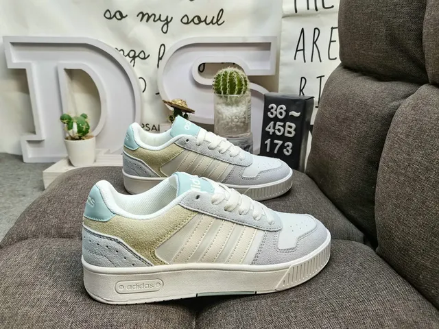 Adidas White Yellow Low-Top Suede-Leather Mix Lifestyle Sneakers 21
