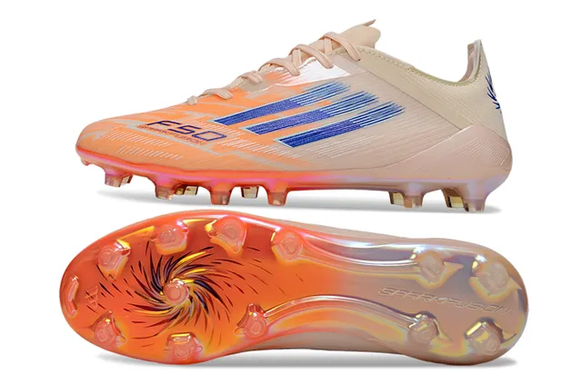 Adidas X Beige Orange Low-Cut Sock-Fit Upper Iridescent Translucent Soleplate Firm-Ground Soccer Shoes 6