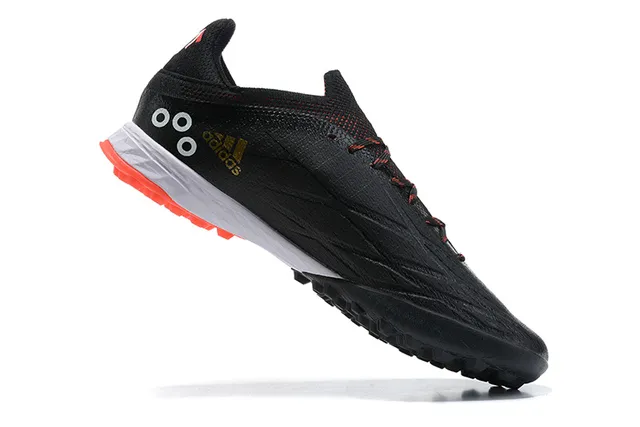 Adidas X Preto Laranja Upper texturizado sintético Sobreposição de três listras metálicas Sapatos de futebol para grama artificial 3